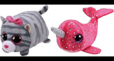Ty - Knuffel - Teeny Ty's - Cassie Mouse & Nelly Narwhal