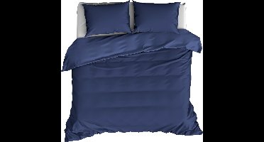 De Witte Lietaer Dekbedovertrek Katoen Satijn Olivia - Lits Jumeaux - 240 x 220 cm - Blauw