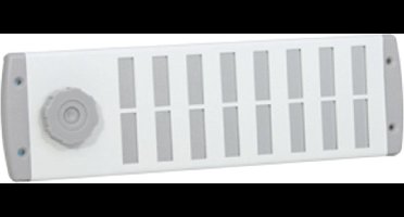 Nedco schuifrooster 300x90mm - bold line - met draaiknop - met vliegengaas - aluminium - wit