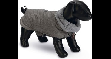 Designed by Lotte Forio - Hondenjas - Grijs / groen - XXL - ruglengte 48 cm - met tuigopening en buikflap