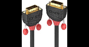 LINDY 36256 DVI-kabel DVI Aansluitkabel DVI-D 18+1-polige stekker, DVI-D 18+1-polige stekker 2.00 m Zwart
