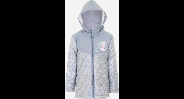 Disney Frozen - Winterjas - Elsa - Zilver/Lichtblauw - Iriserende stof - Gevoerd met coral fleece - Waterafstotend / Winddicht - Maat 122/128 - 126 cm - 8 jaar
