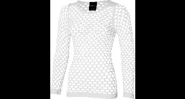 Apollo - Feesttrui doorschijnend met grote gaten - Stretch- Wit - Maat S/M - Carnavalskleding dames - Carnaval - Feestkleding