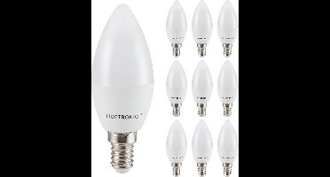 HOFTRONIC - Voordeelverpakking 10X E14 LED Lampen - 2,9 Watt 250lm - Vervangt 35 Watt - 6500K Daglicht wit licht - Kleine fitting - C37 Kaarslamp kleine fitting