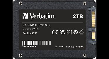 Verbatim VI550 S3 2 TB SSD harde schijf (2.5 inch) SATA 6 Gb/s Retail 49354
