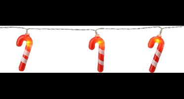 Christmas Decoration kerst lichtsnoer - 2x - zuurstokken -135 cm - batterij