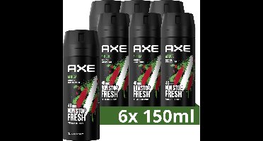 AXE Africa Deodorant Bodyspray - 6 x 150 ml - Voordeelverpakking