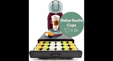 Gadgy Dolce Gusto Capsulehouders - Capsulehouder met lade - Koffie Cuphouder 36 capsules - Padhouder - RVS - Zwart