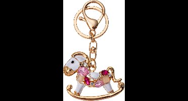 Juleeze Sleutelhanger Hobbelpaard Wit Metaal