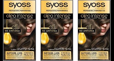 Syoss Oleo Intense - Haarverf - 5-54 - Licht Asbruin - 115ml x 3
