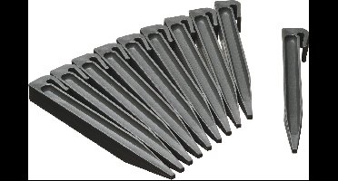 Nature Grondpennen - 30x stuks - kunststof - voor grasranden/borderranden - grijs - 19 cm