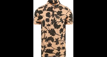 Cast Iron - Poloshirt Oranje Bloemen - Regular-fit - Heren Poloshirt Maat M