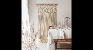 Partydeco - Macrame, off-white, 94.5 x 171 cm