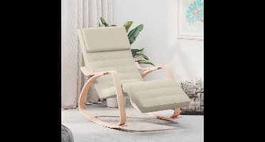 vidaXL - Schommelstoel - stof - crèmekleurig