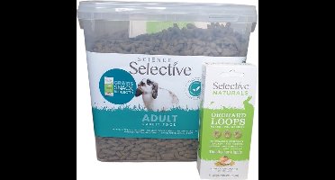 Sciense Selective Konijnenvoer - 3 kilo - met gratis snack - in handig emmer -