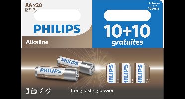 Philips AA 10+10 Entry alkaline batterijen