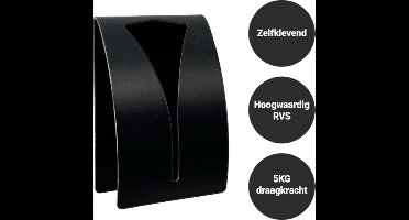 *** 2x RVS Handdoekhouders Zwart- Design Ohang Haak - van Heble® ***