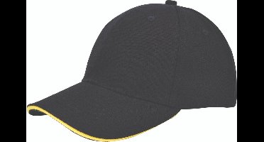 Benza luxe canvas sandwich Baseballcap - Zwart en Geel