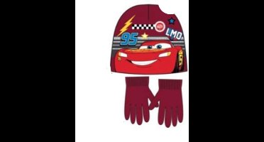 Disney Cars rode muts + handschoenen maat 54