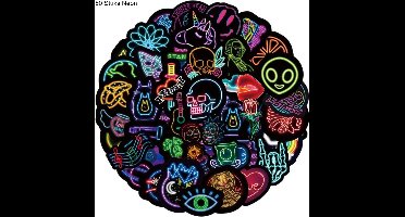 *** 50 Random Sticker mix met 50 verschillende Neonstickers - Perfect voor laptops, kinderen én volwassenen bullet journal, planners en koffers - van Heble® ***