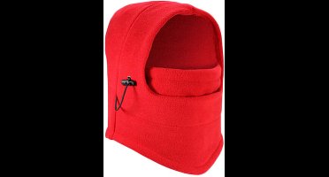 *** Balaclava - Fleece Bivakmuts - Volwassenen - Unisex - One size - Face Mask - Black - Rood - van Heble® ***