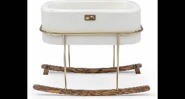 Asir Wieg - Wit Goud - 90 x 70 x 58 cm - Inclusief matras