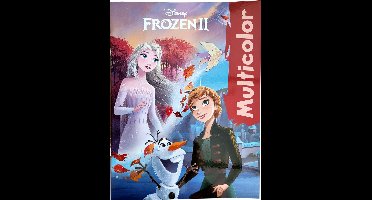 Multicolor Disney Frozen II Kleurboek - Betoverende Kleurplaten met Elsa, Anna en Olaf - 32 Pagina's - Geschikt voor Kleurpotloden en Wasco