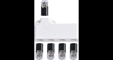 Quick kabel splitter - 1 naar 4 - 12V- incl. 5x connectors