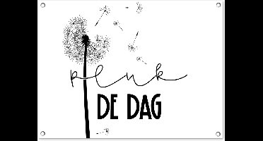 Tuinschilderij Spreuken - Quotes - Carpe diem - Pluk de dag - 80x60 cm - Tuinposter - Tuindoek - Buitenposter