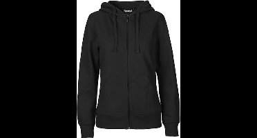 Fairtrade Ladies Zip Hoodie met capuchon Black - S