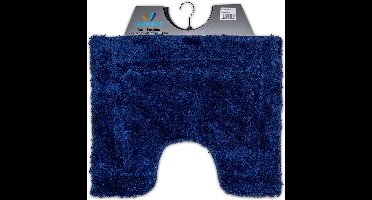 Wicotex - Toiletmat Blauw - Antislip onderkant - WC mat met uitsparing - Afmeting 50x60cm