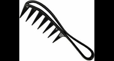 New Age Devi - "Brede-Grove-Shark-Kam - Professionele Kapper-Kam - Zwart"