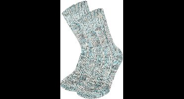 Apollo - Huissokken Dames - Natural Wol - Blauw - Maat 35/38 - Wollen sokken dames