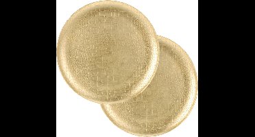 Excellent Houseware kerstdiner/diner onderborden- 2x- rond- goud -33cm -krokodil
