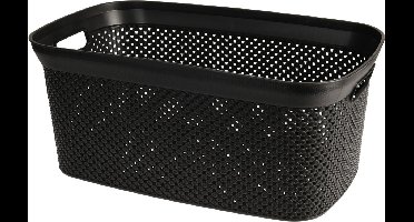 Storage Solutions wasmand - 35 liter - zwart - 54 x 34 x 23 cm - Kunststof - Draagmand