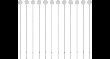 Vaggan BBQ/barbecue spiesen/vleespennen of groente pennen - 8x - rvs - 37 cm