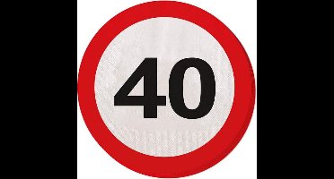 Folat - Servetten Verkeersbord 40 (20 stuks)