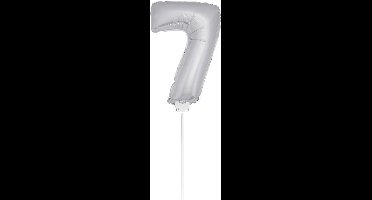 Folat - Folieballon cijfer mini Silver Number 7
