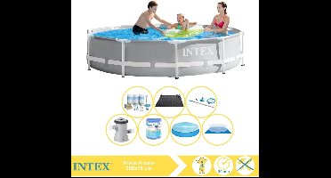 Intex Prism Frame Zwembad - Opzetzwembad - 366x76 cm - Inclusief Solarzeil, Onderhoudspakket, Filter, Grondzeil, Onderhoudsset en Solar Mat