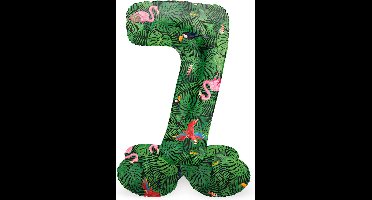 Folat - Staande folieballon Cijfer 7 Jungle Vibe - 72 cm