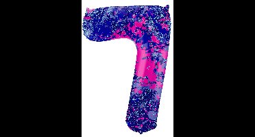Folat - Folieballon Cijfer 7 Paint Splash - 86 cm