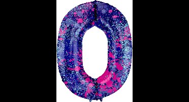 Folat - Folieballon Cijfer 0 Paint Splash - 86 cm