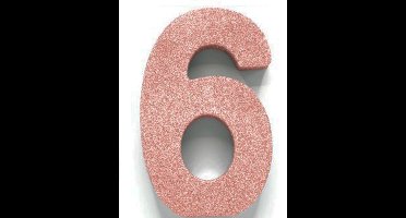 Tafeldecoratie verjaardag 6 rosegoud.