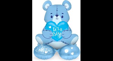Folat - Staande Folieballon Beer 'It's a Boy' Blauw - 61 cm