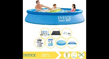 Intex Easy Set Zwembad - Opblaaszwembad - 305x61 cm - Inclusief Solarzeil, Onderhoudspakket, Filter, Grondzeil, Stofzuiger en Solar Mat