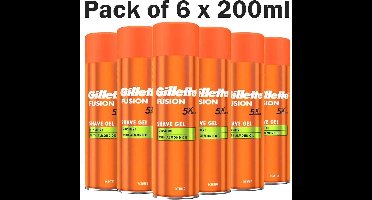 Gillette Fusion5 Ultra Sensitive Scheergel Mannen - 6x200ml Voordeelverpakking