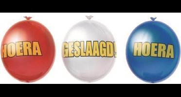 Ballonnen Hoera geslaagd 10 stuks.