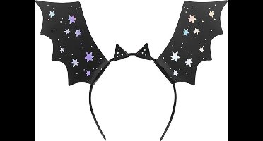 Partydeco - Tiara vleermuis (4 stuks) - Halloween - Halloween accessoires - Halloween verkleden