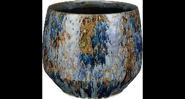 Mica Decorations Harris Bloempot - 25x25x22 cm - Keramiek - Blauw