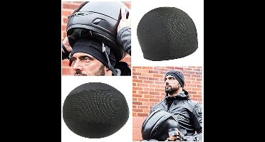 Helmmuts - Motor - Haarnetje voor Helm - Fietsmuts - Haarkapje voor Motorhelm & Scooterhelm - Muts - Zwart